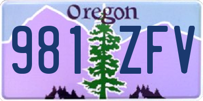 OR license plate 981ZFV