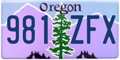 OR license plate 981ZFX