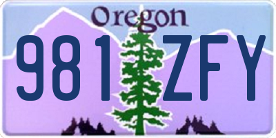 OR license plate 981ZFY