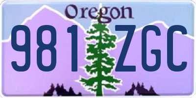 OR license plate 981ZGC