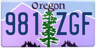 OR license plate 981ZGF