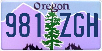 OR license plate 981ZGH