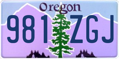 OR license plate 981ZGJ