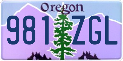 OR license plate 981ZGL