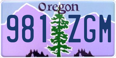 OR license plate 981ZGM