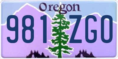 OR license plate 981ZGO