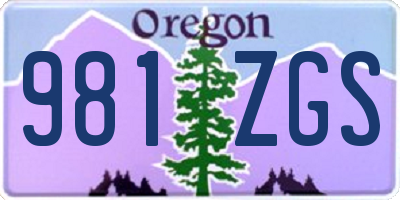 OR license plate 981ZGS