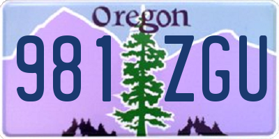 OR license plate 981ZGU