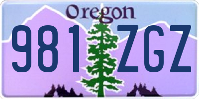 OR license plate 981ZGZ