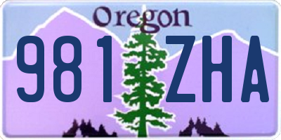 OR license plate 981ZHA