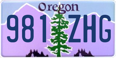 OR license plate 981ZHG
