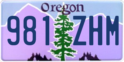 OR license plate 981ZHM