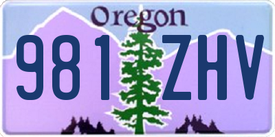 OR license plate 981ZHV