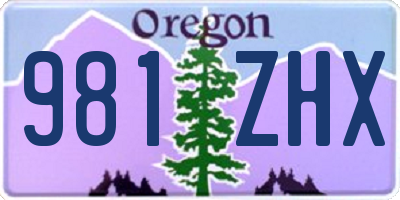 OR license plate 981ZHX