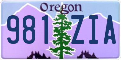 OR license plate 981ZIA