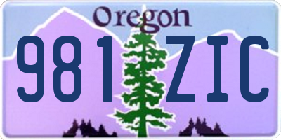 OR license plate 981ZIC