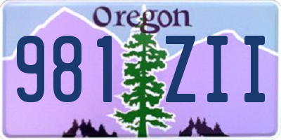 OR license plate 981ZII