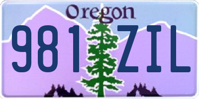 OR license plate 981ZIL