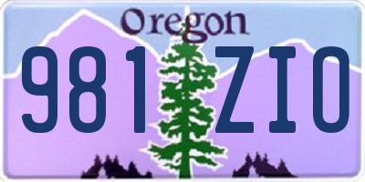 OR license plate 981ZIO