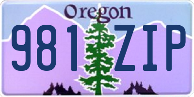 OR license plate 981ZIP