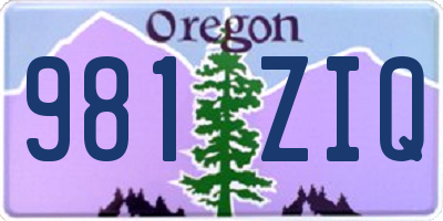 OR license plate 981ZIQ