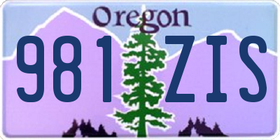 OR license plate 981ZIS