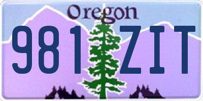 OR license plate 981ZIT