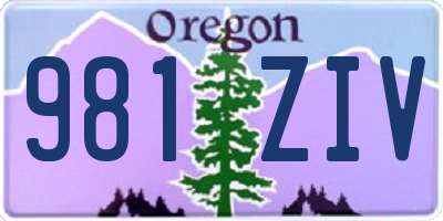 OR license plate 981ZIV