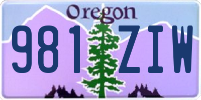 OR license plate 981ZIW