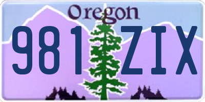 OR license plate 981ZIX