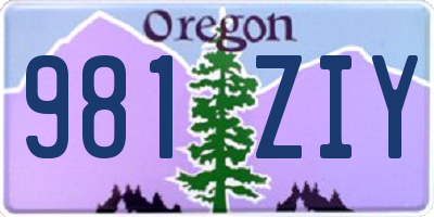 OR license plate 981ZIY