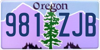 OR license plate 981ZJB