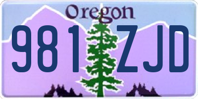 OR license plate 981ZJD