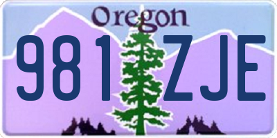 OR license plate 981ZJE