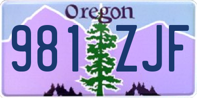 OR license plate 981ZJF