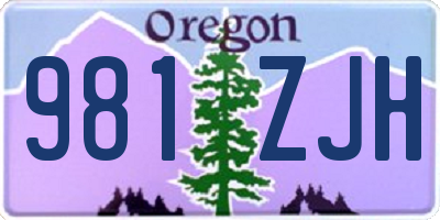 OR license plate 981ZJH