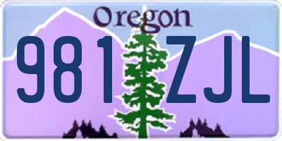 OR license plate 981ZJL