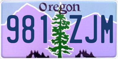 OR license plate 981ZJM