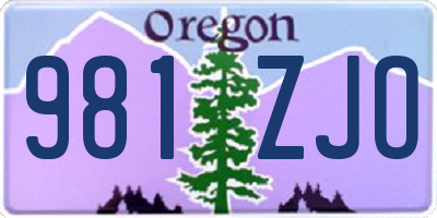 OR license plate 981ZJO