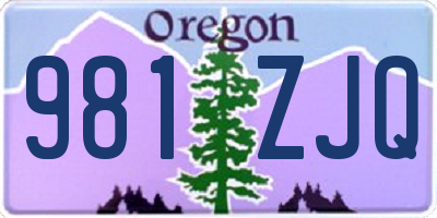 OR license plate 981ZJQ