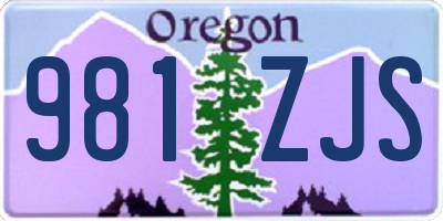 OR license plate 981ZJS