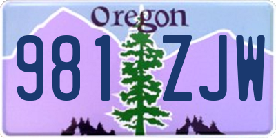 OR license plate 981ZJW