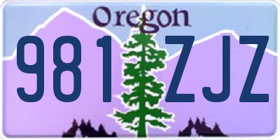 OR license plate 981ZJZ