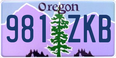 OR license plate 981ZKB