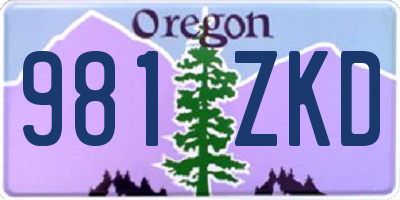 OR license plate 981ZKD