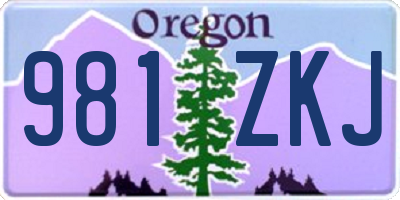 OR license plate 981ZKJ