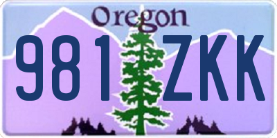 OR license plate 981ZKK