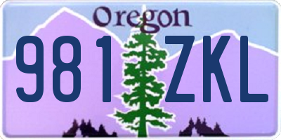 OR license plate 981ZKL