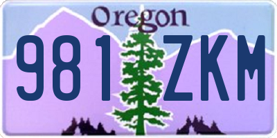 OR license plate 981ZKM