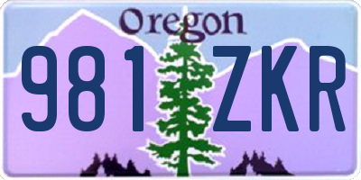 OR license plate 981ZKR